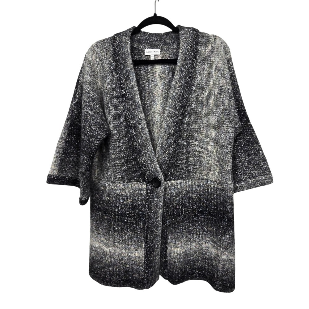 Vintage 90s Y2K Fashion Bug Wool Blend Cardigan Sweater Womens Plus 14W 16W Gray